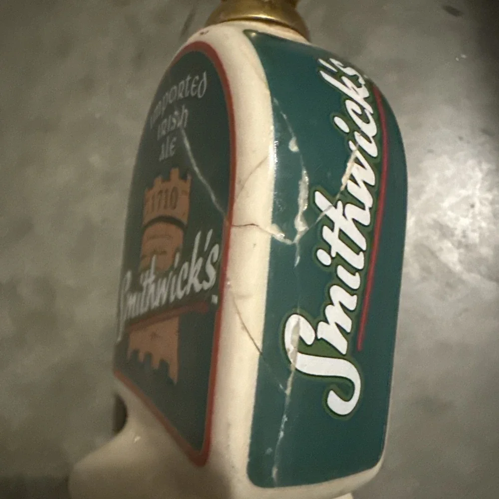 Smithwick's Imported Irish Ale Beer 1710 Tap Handle Ceramic 13